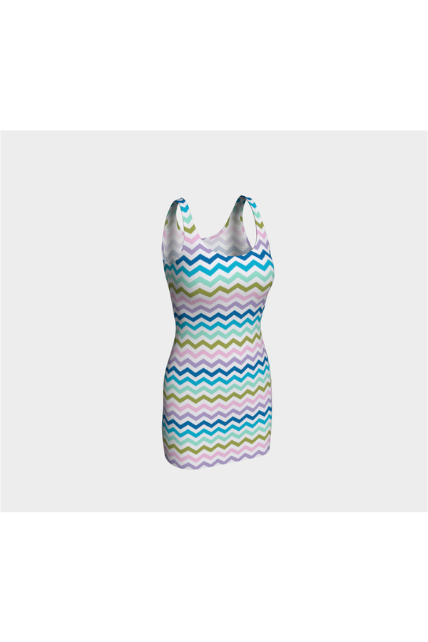Pastel Herringbone Bodycon Dress - Objet D'Art