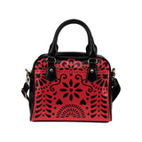 Red Papel Picado Shoulder Handbag (Model 1634) - Objet D'Art