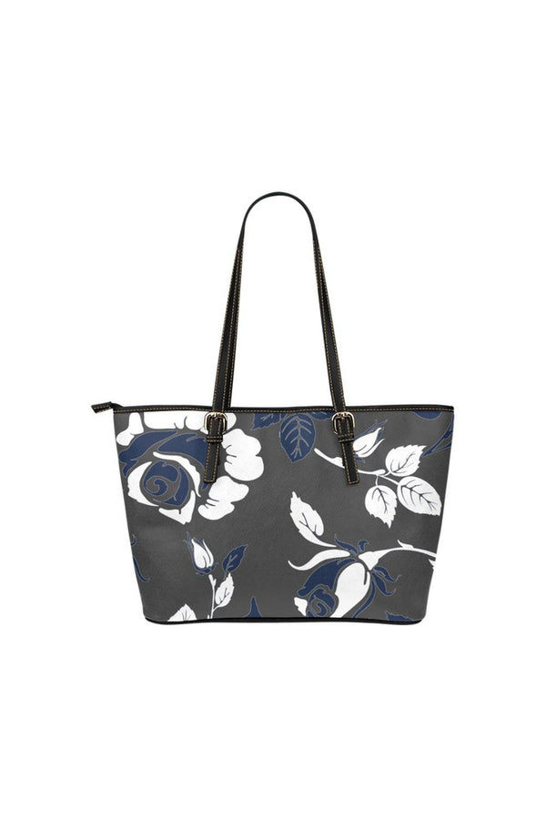Delft Roses at Dawn Leather Tote Bag/Small - Objet D'Art