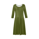 Pineapple Stem Tethys Half-Sleeve Skater Dress - Objet D'Art