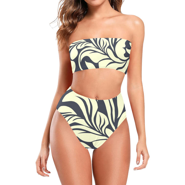 petal play print Chest Wrap Bikini Swimsuit (Model S36) - Objet D'Art