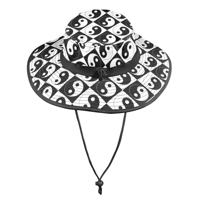 black solid print skirt Wide Brim Bucket Hat - Objet D'Art