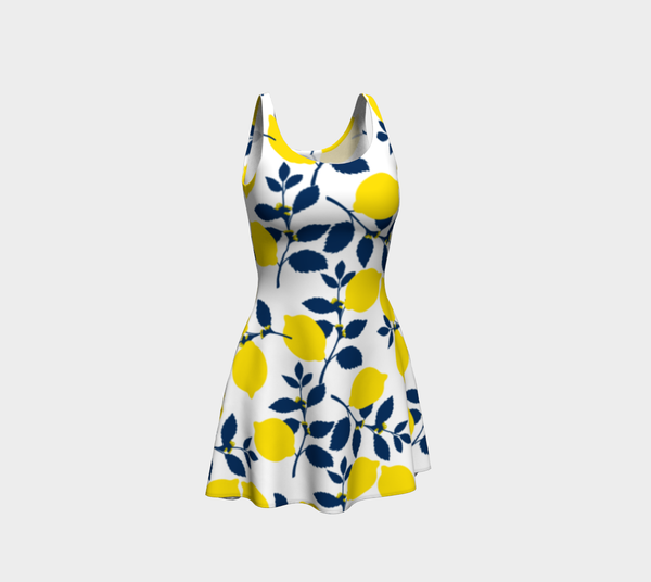 Lemon Print Flare Dress - Objet D'Art