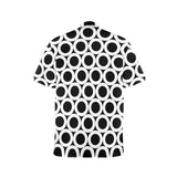 big ohs print Men's Stand-Up Collar Short Sleeve Shirt - Objet D'Art