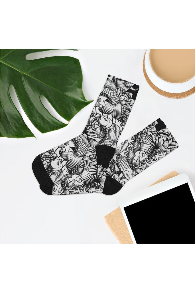 Asian Koi Print Socks - Objet D'Art