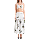 Magnolia Bralette Top and High Slit Thigh Skirt Set - Objet D'Art