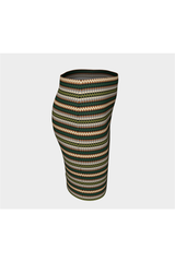 Jagged Striped Fitted Skirt - Objet D'Art