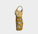 Floral Polka Dot Bodycon Dress - Objet D'Art