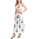 Magnolia Bralette Top and High Slit Thigh Skirt Set - Objet D'Art