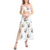 Magnolia Bralette Top and High Slit Thigh Skirt Set - Objet D'Art