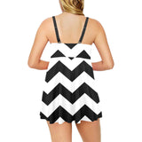 bw herringbone earrings Chest Pleat Swim Dress (Model S31) - Objet D'Art