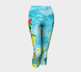 Marble Sky Floral Yoga Capris - Objet D'Art