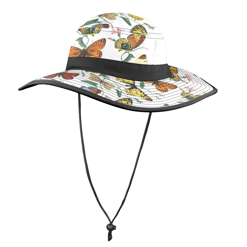 black solid print skirt Wide Brim Bucket Hat - Objet D'Art