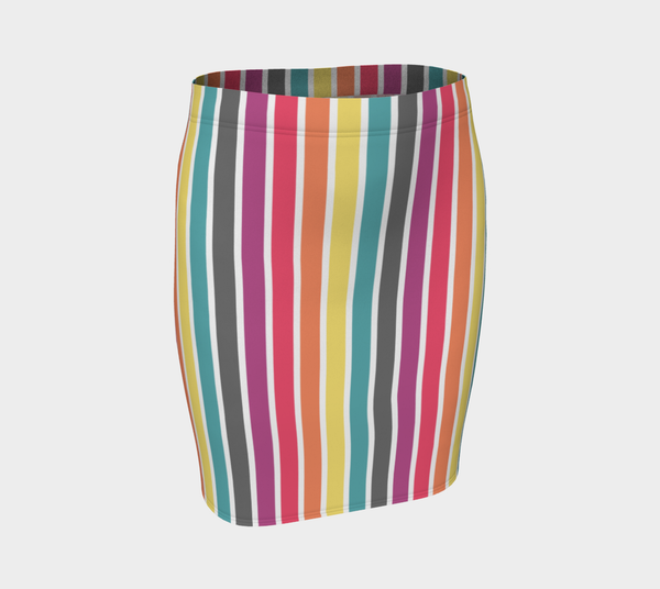 Spectral Stripes Fitted Skirt - Objet D'Art