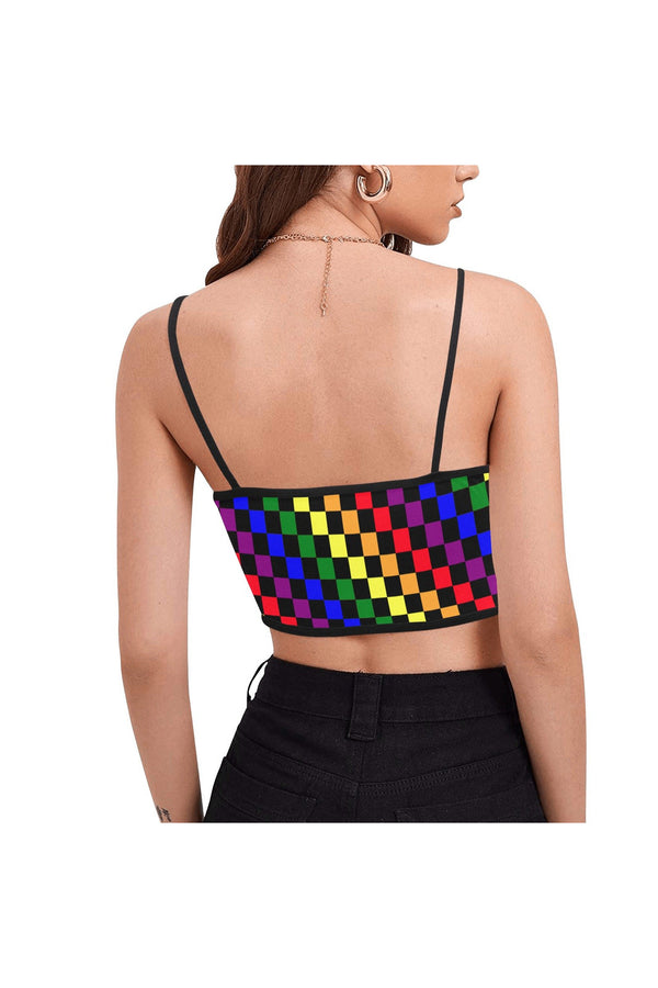 undefined Women's Spaghetti Strap Crop Top (Model T67) - Objet D'Art