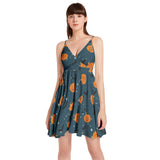 Jack O Lantern Spaghetti Strap Sleeveless Falred Hem Short Dress - Objet D'Art