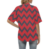 waves10 print All Over Print Hawaiian Shirt for Women (Model T58) - Objet D'Art