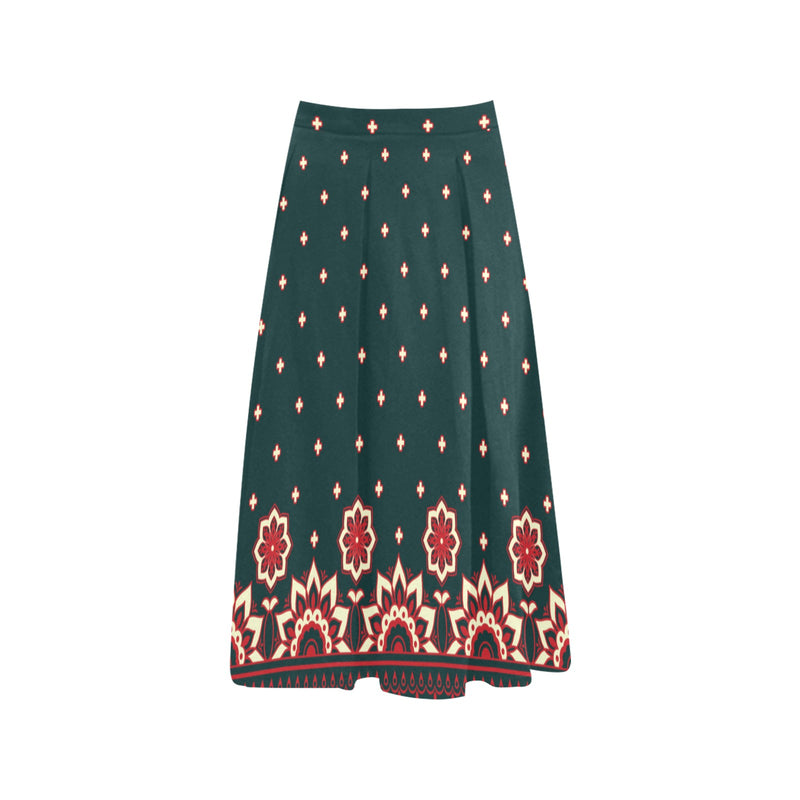 Floral Arabesque Mnemosyne Women's Crepe Skirt (Model D16) - Objet D'Art