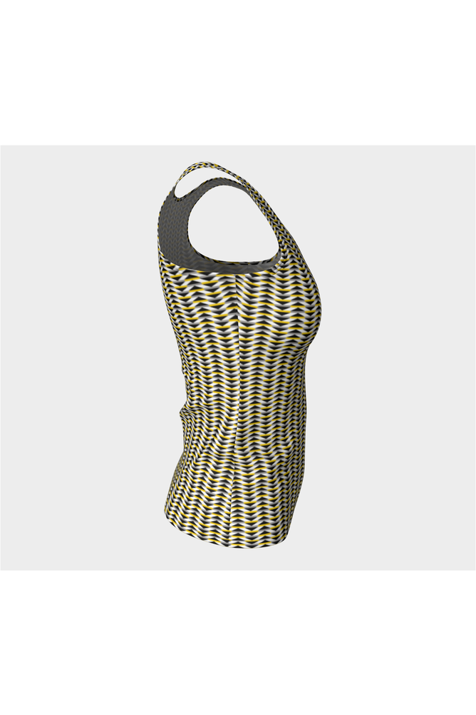 Gold Striped Fitted Tank Top - Objet D'Art