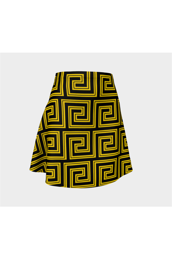 Gold Greek Key Flare Skirt - Objet D'Art Online Retail Store