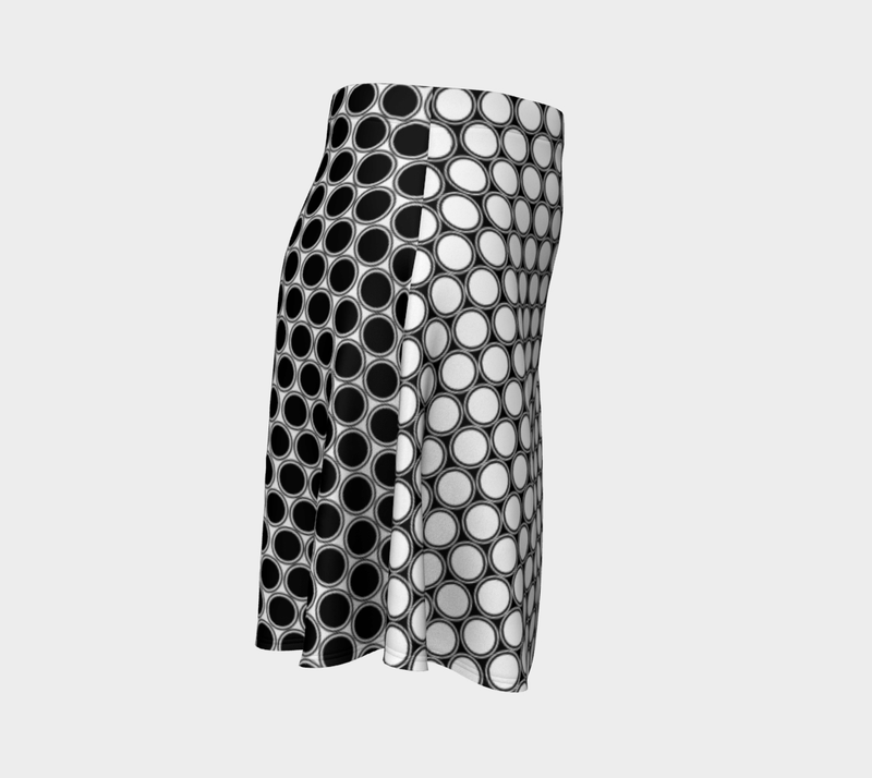 Two Tone Polkadot Flare Skirt - Objet D'Art