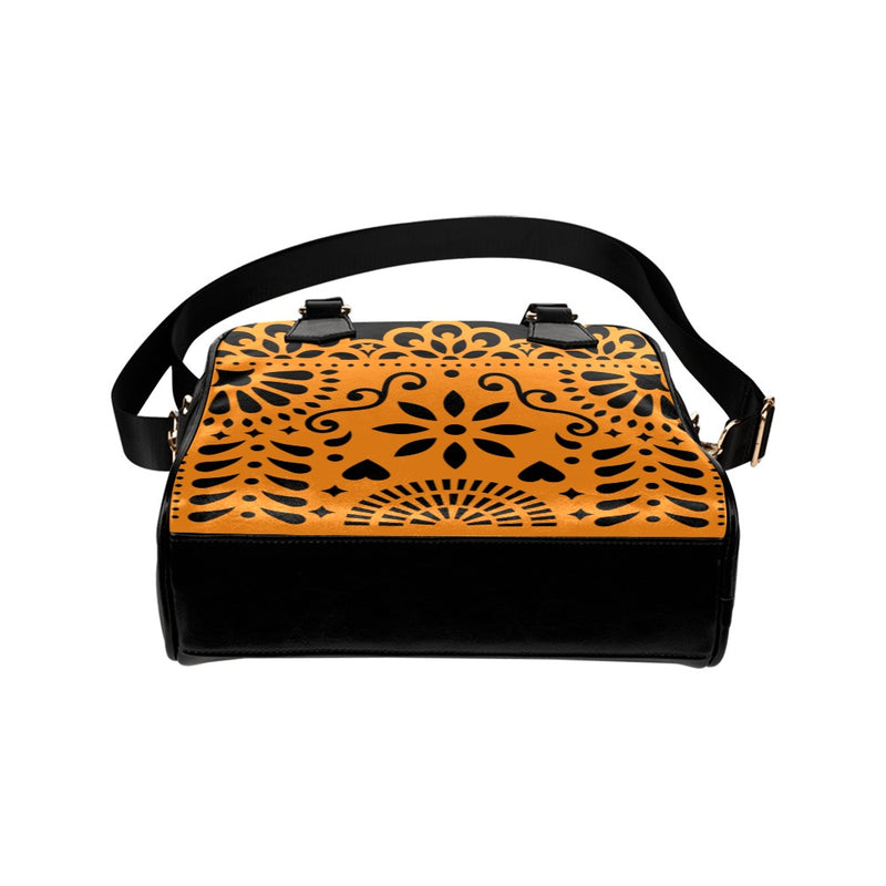 Orange Papel Picado Shoulder Handbag (Model 1634) - Objet D'Art