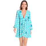 MK Ultra Lantern Sleeve Deep V-Neck Short Dress - Objet D'Art
