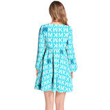 MK Ultra Lantern Sleeve Deep V-Neck Short Dress - Objet D'Art