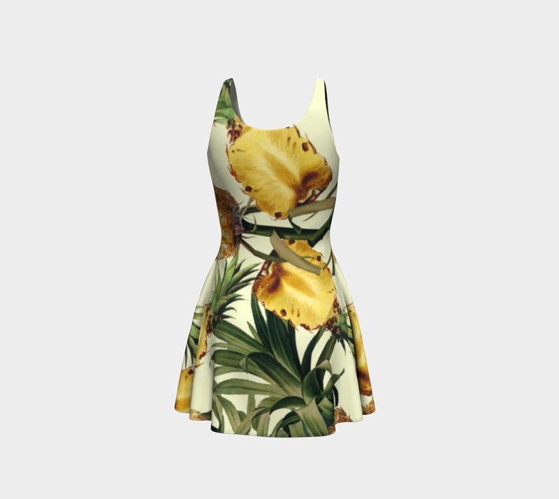 Pineapple Print Flare Dress - Objet D'Art