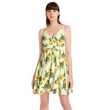 Spaghetti Strap Sleeveless Falred Hem Short Dress - Objet D'Art