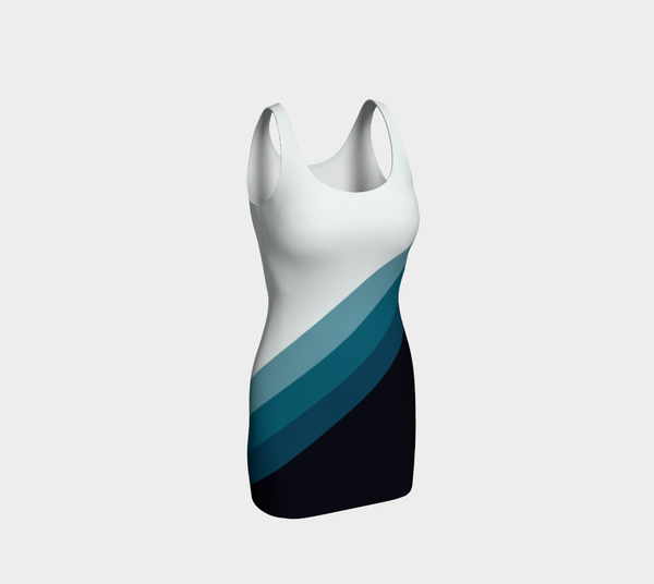 Ocean Blue Bias Bodycon Dress - Objet D'Art