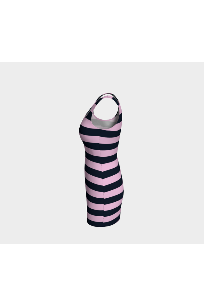 Pink & Blue Striped Bodycon Dress - Objet D'Art