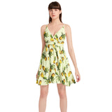 Spaghetti Strap Sleeveless Falred Hem Short Dress - Objet D'Art