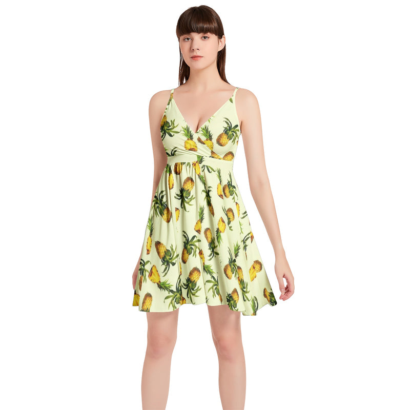 Spaghetti Strap Sleeveless Falred Hem Short Dress - Objet D'Art