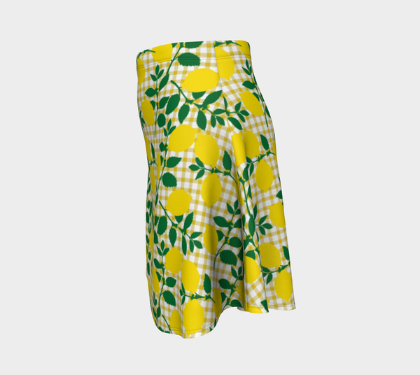 Lemon and Gingham Flare Skirt - Objet D'Art