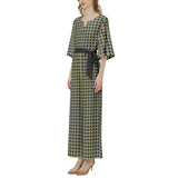 Gold Petal Dolman Sleeve Belted Wide Leg Jumpsuit - Objet D'Art