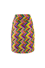 Rainbow Chevrons Women's Pencil Skirt - Objet D'Art