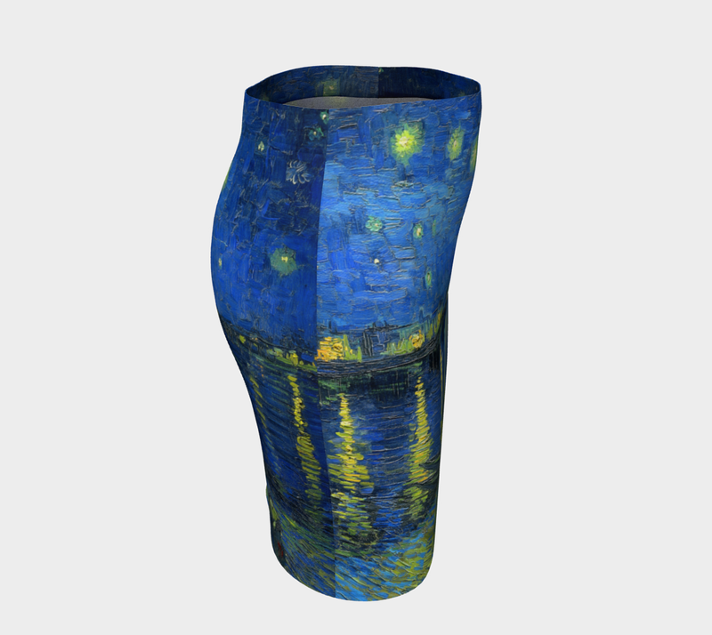 Starry Nights Over The Rhone Fitted Skirt - Objet D'Art