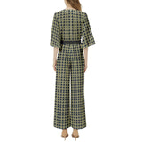 Gold Petal Dolman Sleeve Belted Wide Leg Jumpsuit - Objet D'Art