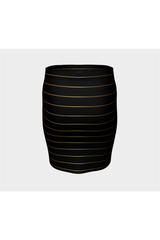 Gold Stripe on Black Fitted Skirt - Objet D'Art