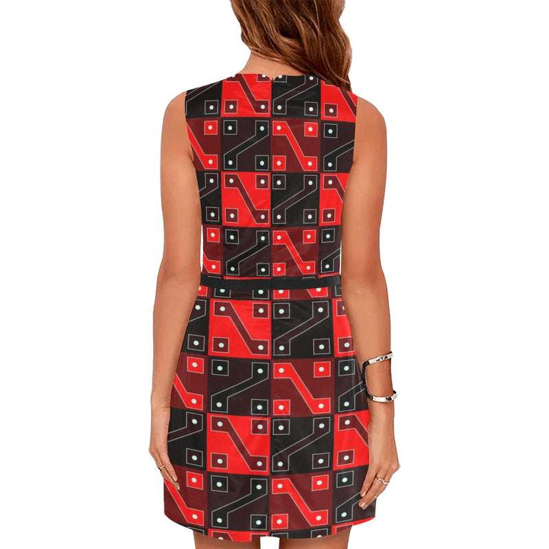 inca print Eos Women's Sleeveless Dress (Model D01) - Objet D'Art