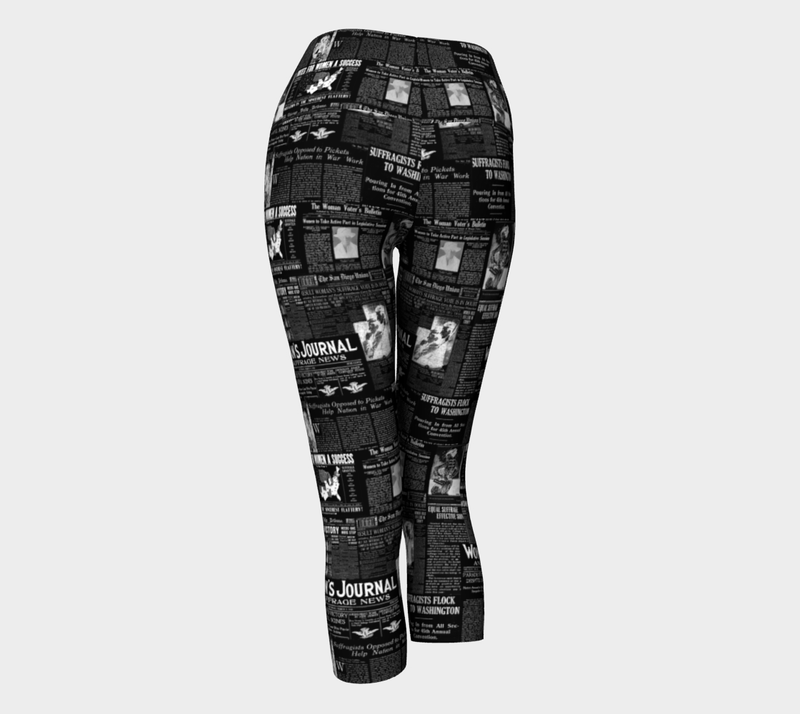 Women's Suffrage Headlines Yoga Capris - Objet D'Art