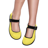 Yellow Mila Satin Women's Mary Jane Shoes (Model 4808) - Objet D'Art