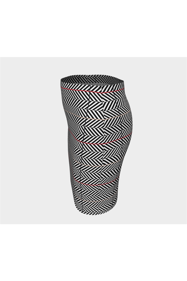 Herringbone Fitted Skirt - Objet D'Art