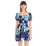 M Kemp Puff Sleeve Sweetheart Neck Short Dress - Objet D'Art