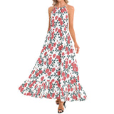 Ruffle Hem Halter Neck Maxi Dress - Objet D'Art
