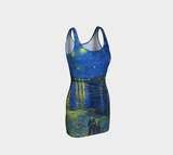 Starry Nights Over The Rhone Bodycon Dress - Objet D'Art