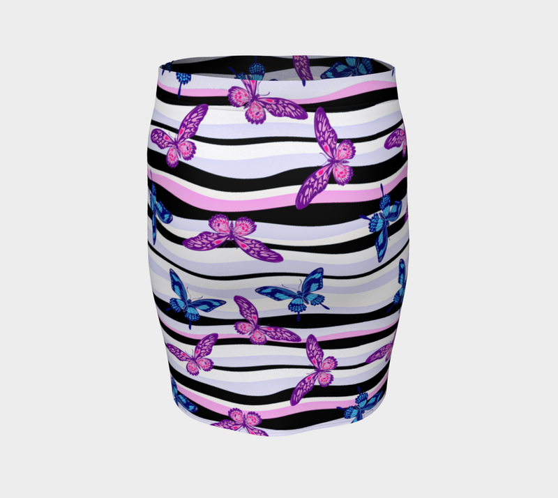 Vague de Papillons Fitted Skirt - Objet D'Art