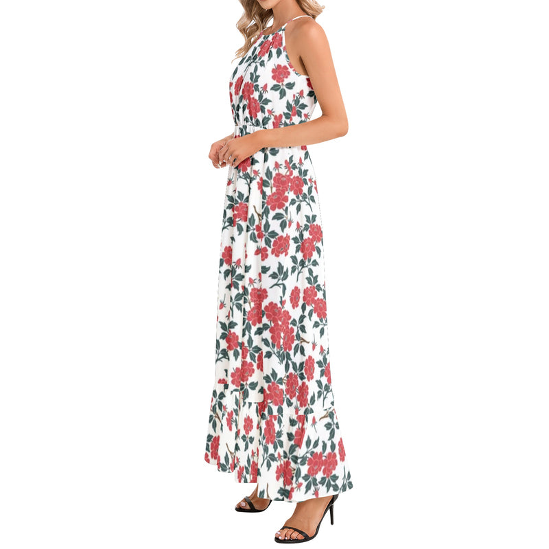 Ruffle Hem Halter Neck Maxi Dress - Objet D'Art