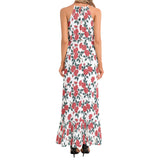 Ruffle Hem Halter Neck Maxi Dress - Objet D'Art